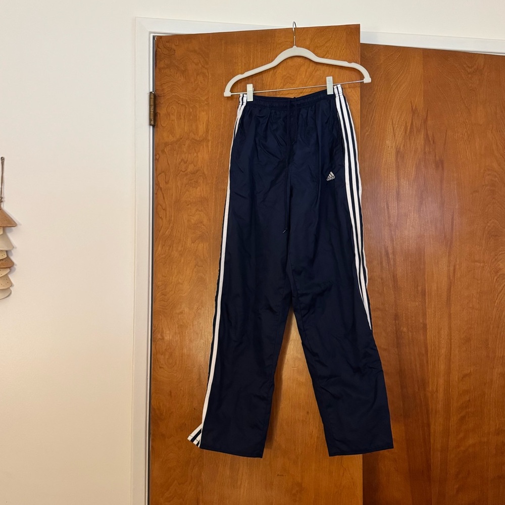 Vintage Adidas Blue Drawstring Athletic Track Pants Men's Size S